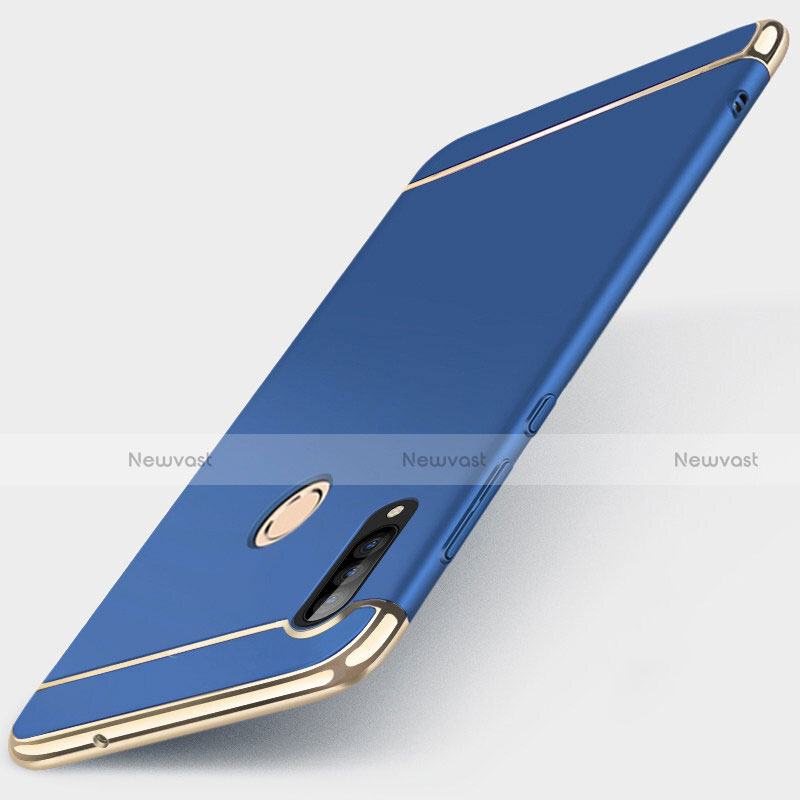 Luxury Metal Frame and Plastic Back Cover Case T01 for Huawei P30 Lite Blue