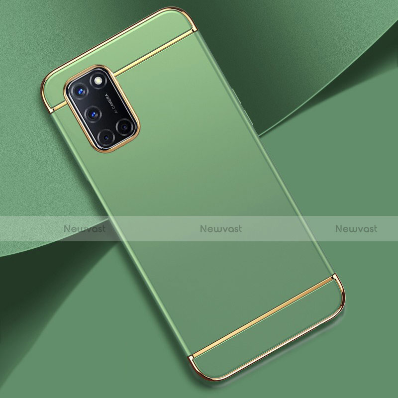 Luxury Metal Frame and Plastic Back Cover Case T01 for Oppo A92 Cyan