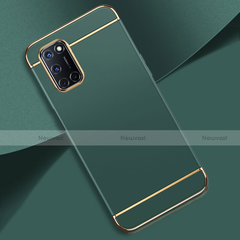 Luxury Metal Frame and Plastic Back Cover Case T01 for Oppo A92 Green