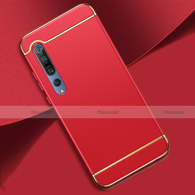 Luxury Metal Frame and Plastic Back Cover Case T01 for Xiaomi Mi 10 Pro Red