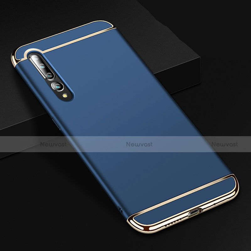 Luxury Metal Frame and Plastic Back Cover Case T02 for Xiaomi Mi 10 Pro Blue