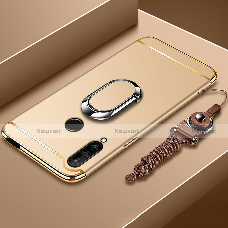 Luxury Metal Frame and Plastic Back Cover Case with Finger Ring Stand A01 for Huawei Enjoy 10 Plus