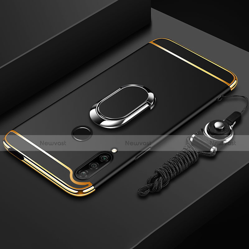 Luxury Metal Frame and Plastic Back Cover Case with Finger Ring Stand A01 for Huawei Enjoy 10 Plus