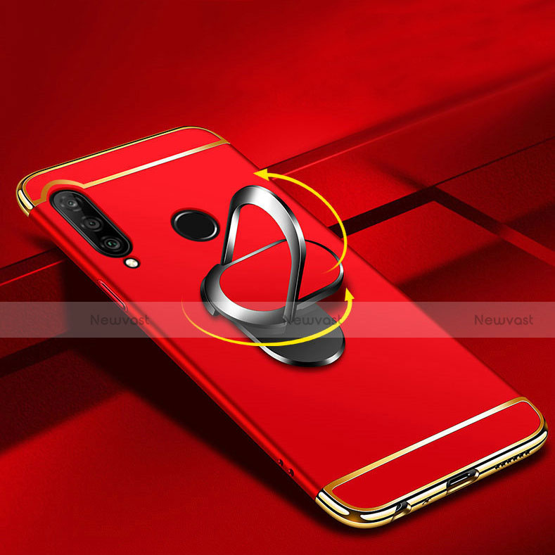 Luxury Metal Frame and Plastic Back Cover Case with Finger Ring Stand A01 for Huawei Enjoy 10 Plus