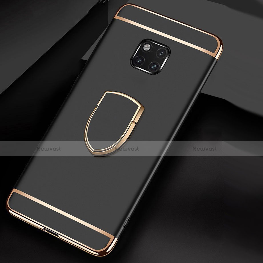 Luxury Metal Frame and Plastic Back Cover Case with Finger Ring Stand A01 for Huawei Mate 20 Pro