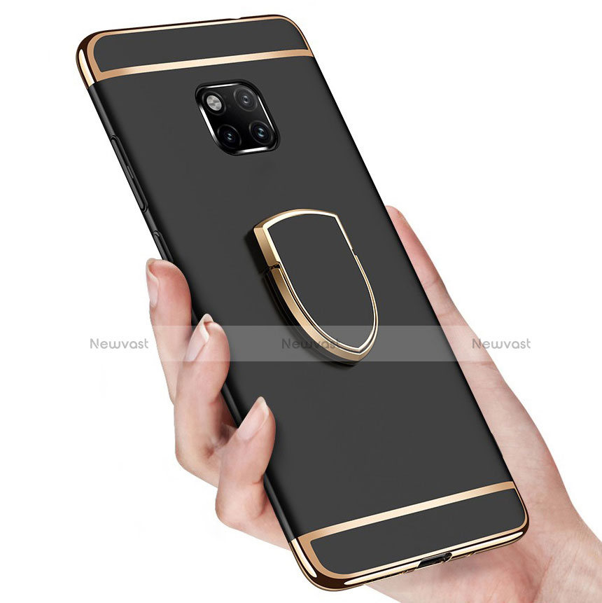 Luxury Metal Frame and Plastic Back Cover Case with Finger Ring Stand A01 for Huawei Mate 20 Pro