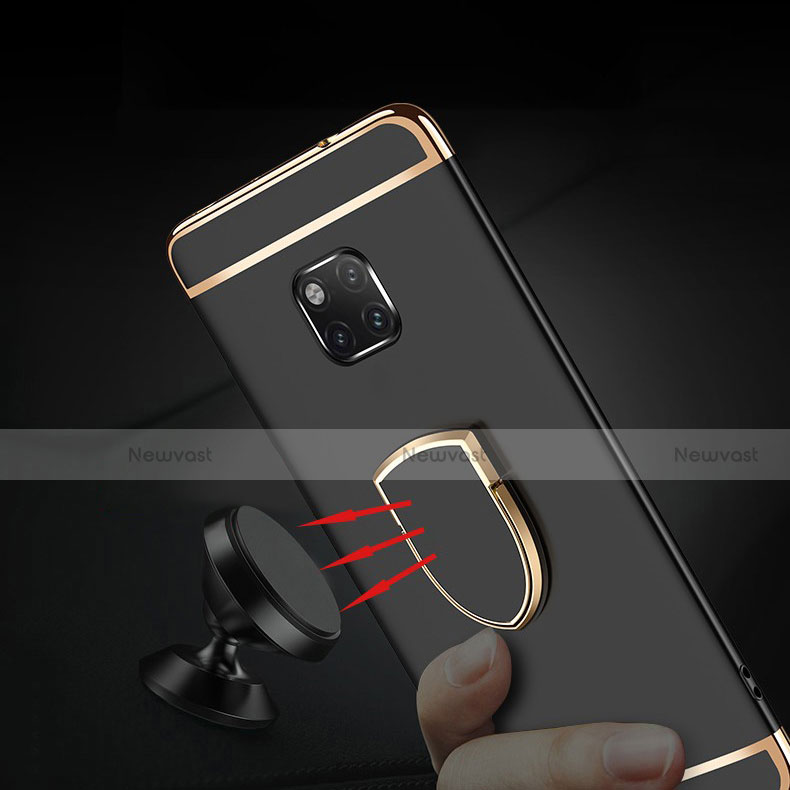 Luxury Metal Frame and Plastic Back Cover Case with Finger Ring Stand A01 for Huawei Mate 20 Pro