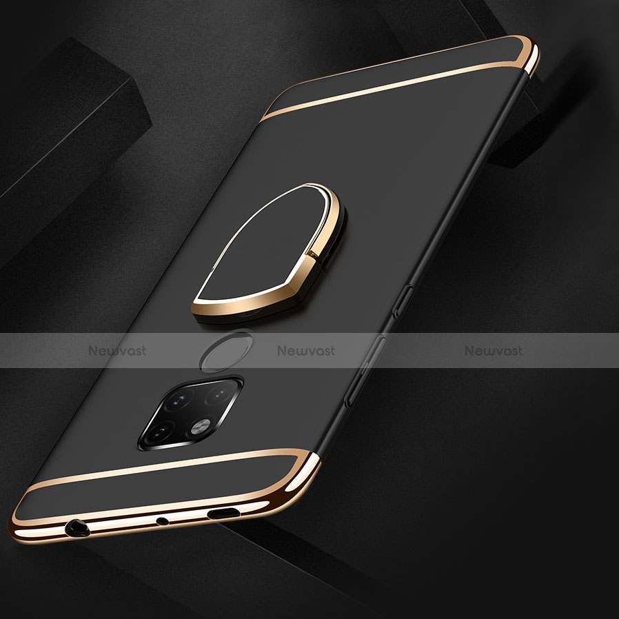 Luxury Metal Frame and Plastic Back Cover Case with Finger Ring Stand A01 for Huawei Mate 20 X