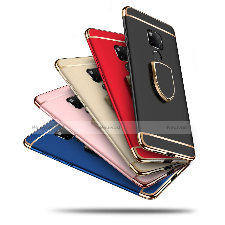 Luxury Metal Frame and Plastic Back Cover Case with Finger Ring Stand A01 for Huawei Mate 20 X