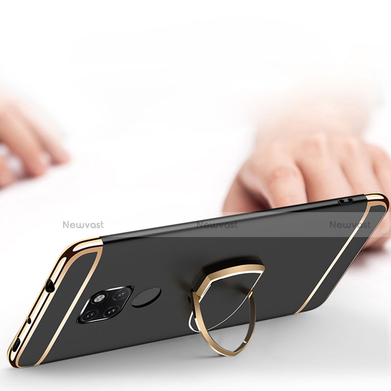 Luxury Metal Frame and Plastic Back Cover Case with Finger Ring Stand A01 for Huawei Mate 20 X