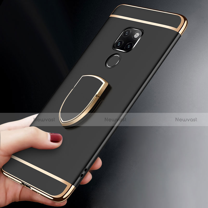 Luxury Metal Frame and Plastic Back Cover Case with Finger Ring Stand A01 for Huawei Mate 20 X 5G