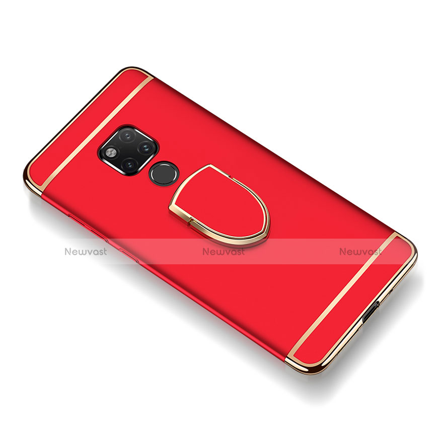 Luxury Metal Frame and Plastic Back Cover Case with Finger Ring Stand A01 for Huawei Mate 20 X 5G