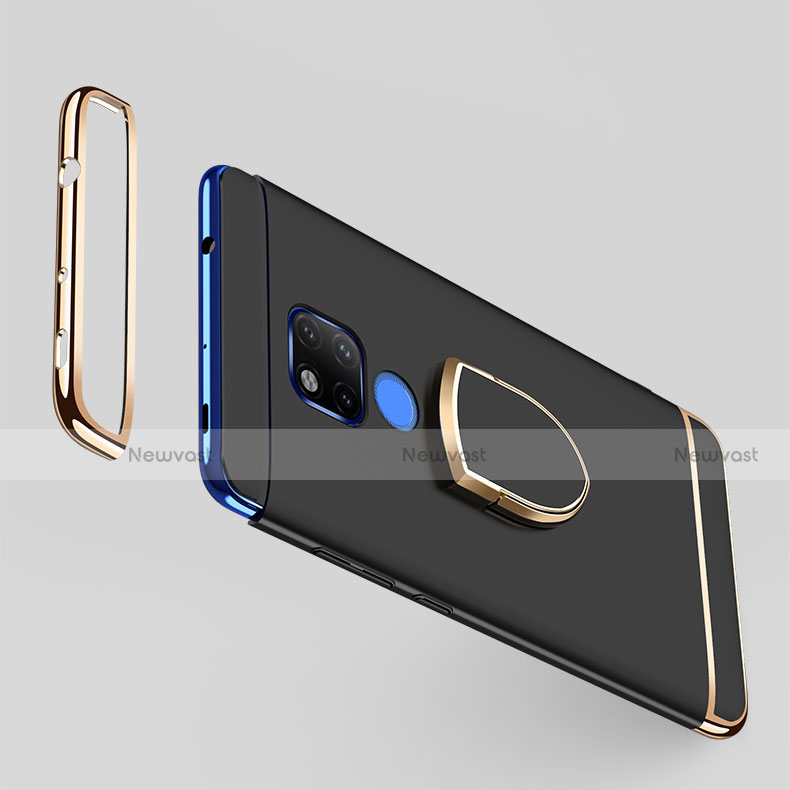 Luxury Metal Frame and Plastic Back Cover Case with Finger Ring Stand A01 for Huawei Mate 20 X