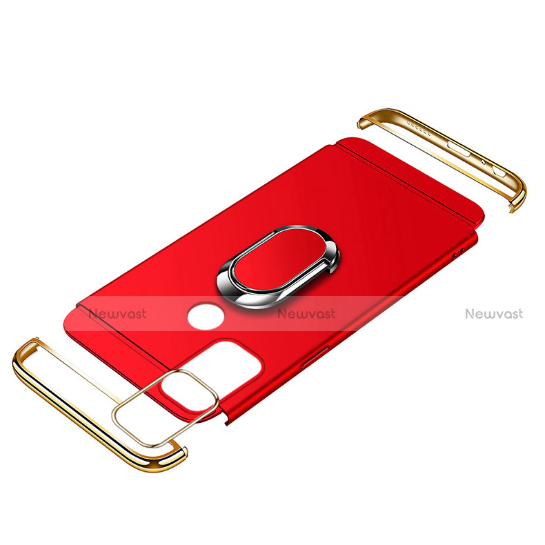 Luxury Metal Frame and Plastic Back Cover Case with Finger Ring Stand A01 for Oppo A32