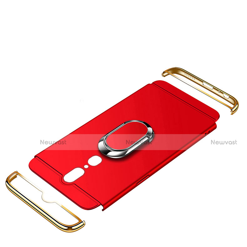 Luxury Metal Frame and Plastic Back Cover Case with Finger Ring Stand A01 for Oppo A9