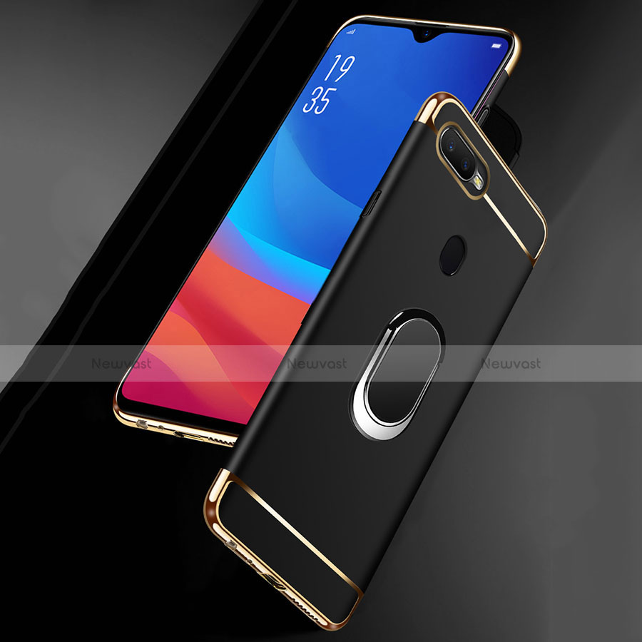 Luxury Metal Frame and Plastic Back Cover Case with Finger Ring Stand A01 for Oppo AX7