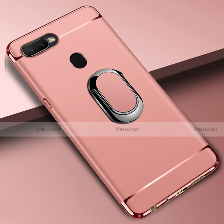 Luxury Metal Frame and Plastic Back Cover Case with Finger Ring Stand A01 for Oppo AX7