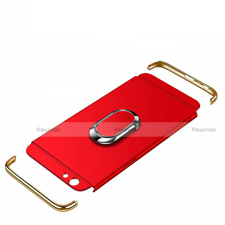 Luxury Metal Frame and Plastic Back Cover Case with Finger Ring Stand T01 for Apple iPhone 11 Pro Max