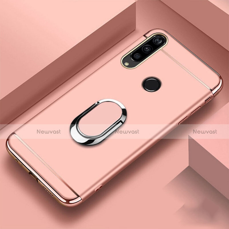 Luxury Metal Frame and Plastic Back Cover Case with Finger Ring Stand T01 for Huawei Honor 20 Lite