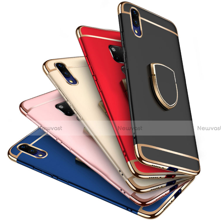 Luxury Metal Frame and Plastic Back Cover Case with Finger Ring Stand T01 for Huawei Honor 20 Pro