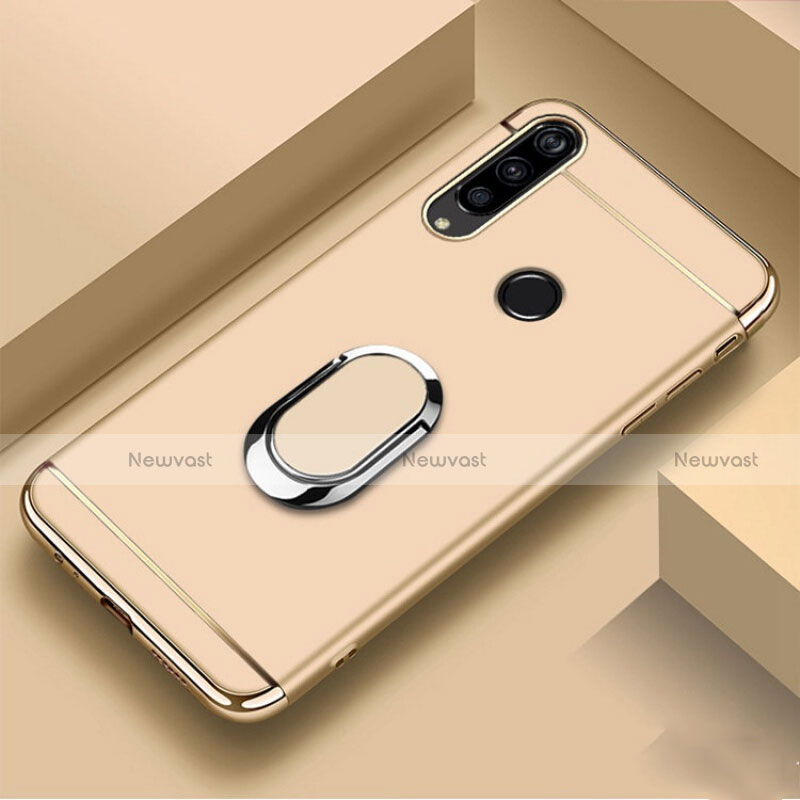 Luxury Metal Frame and Plastic Back Cover Case with Finger Ring Stand T01 for Huawei Honor 20E