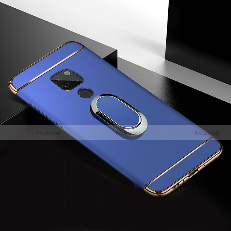Luxury Metal Frame and Plastic Back Cover Case with Finger Ring Stand T01 for Huawei Mate 20