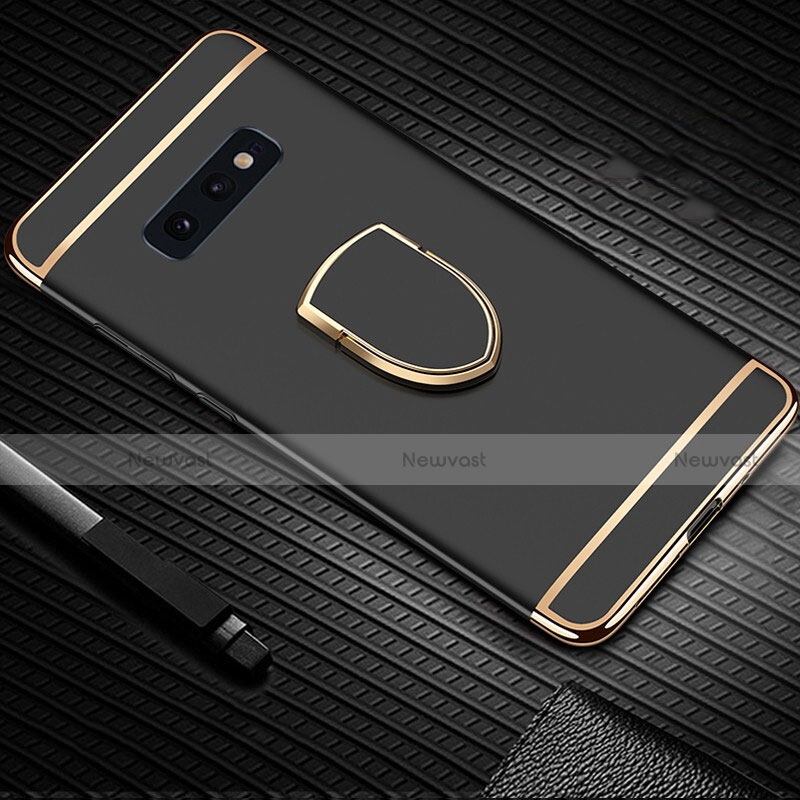 Luxury Metal Frame and Plastic Back Cover Case with Finger Ring Stand T01 for Samsung Galaxy S10e