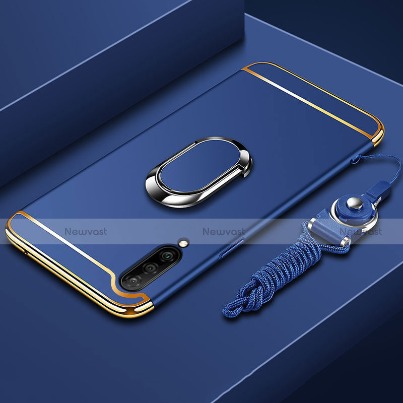Luxury Metal Frame and Plastic Back Cover Case with Finger Ring Stand T01 for Xiaomi Mi A3
