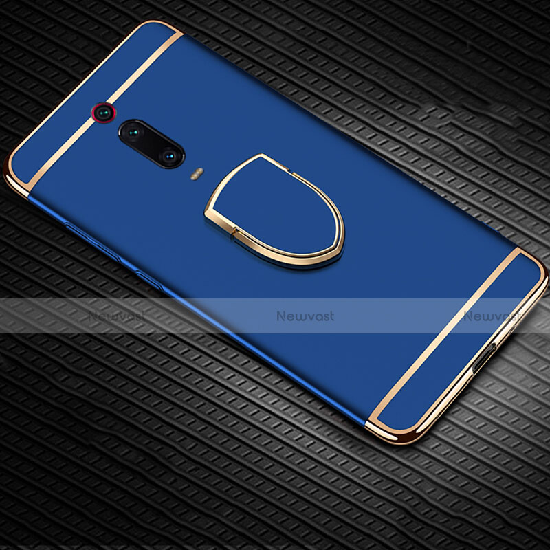 Luxury Metal Frame and Plastic Back Cover Case with Finger Ring Stand T01 for Xiaomi Redmi K20 Pro