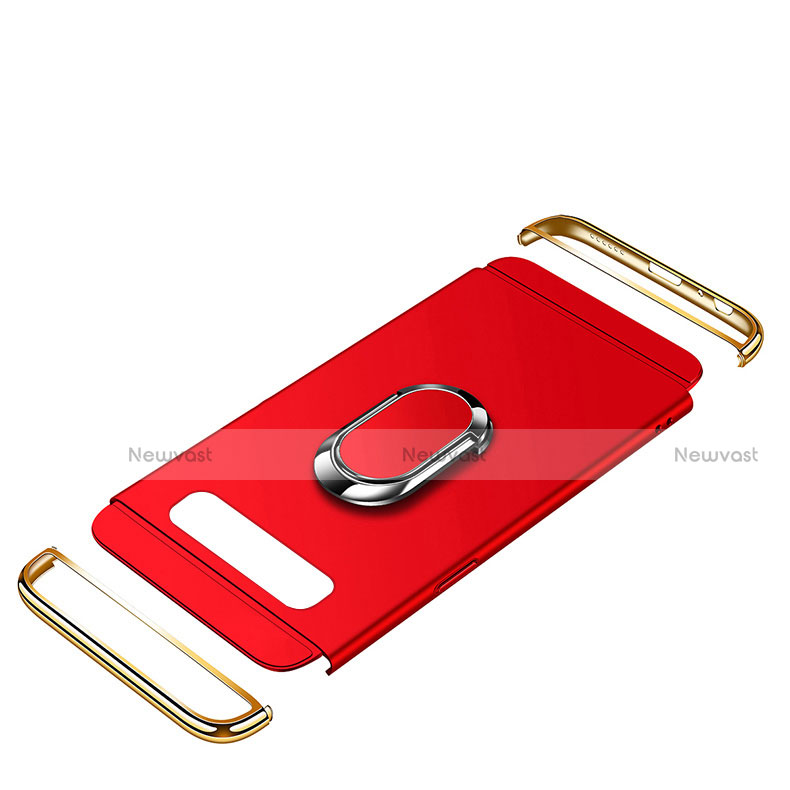 Luxury Metal Frame and Plastic Back Cover Case with Finger Ring Stand T02 for Samsung Galaxy S10 Plus