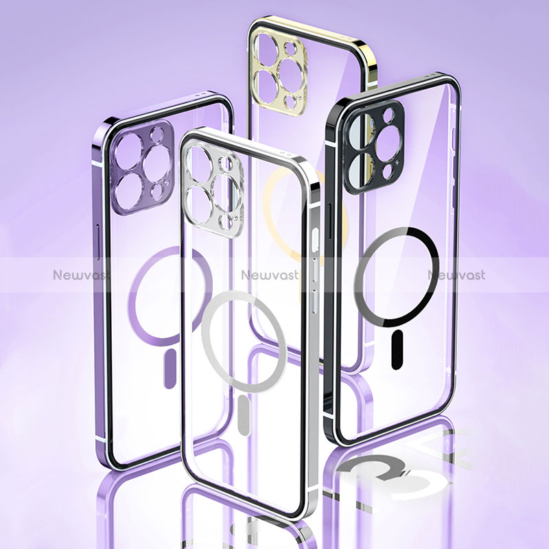 Luxury Metal Frame and Plastic Back Cover Case with Mag-Safe Magnetic JB1 for Apple iPhone 14