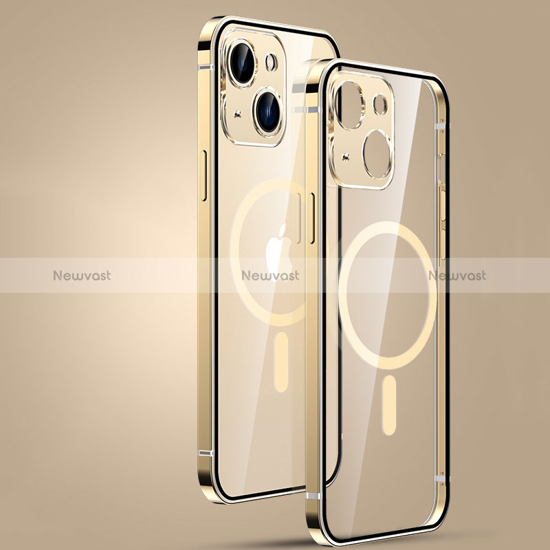 Luxury Metal Frame and Plastic Back Cover Case with Mag-Safe Magnetic JL3 for Apple iPhone 14 Plus