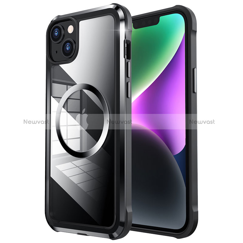 Luxury Metal Frame and Plastic Back Cover Case with Mag-Safe Magnetic LF2 for Apple iPhone 14 Plus