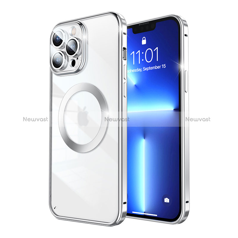 Luxury Metal Frame and Plastic Back Cover Case with Mag-Safe Magnetic LF5 for Apple iPhone 13 Pro Max
