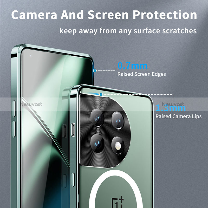 Luxury Metal Frame and Plastic Back Cover Case with Mag-Safe Magnetic LK1 for OnePlus 11 5G