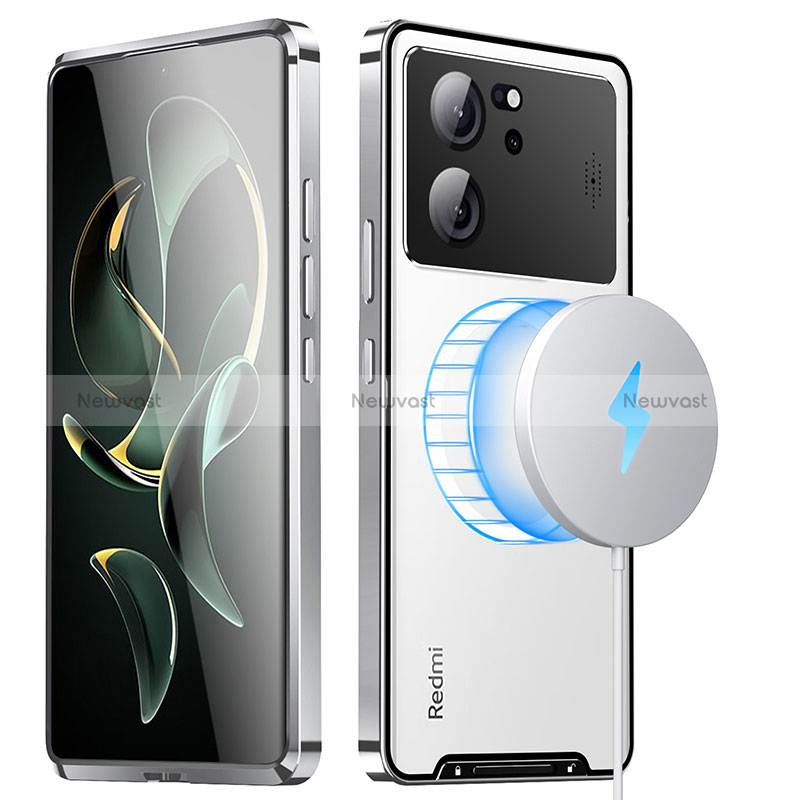 Luxury Metal Frame and Plastic Back Cover Case with Mag-Safe Magnetic LK1 for Xiaomi Mi 13T Pro 5G