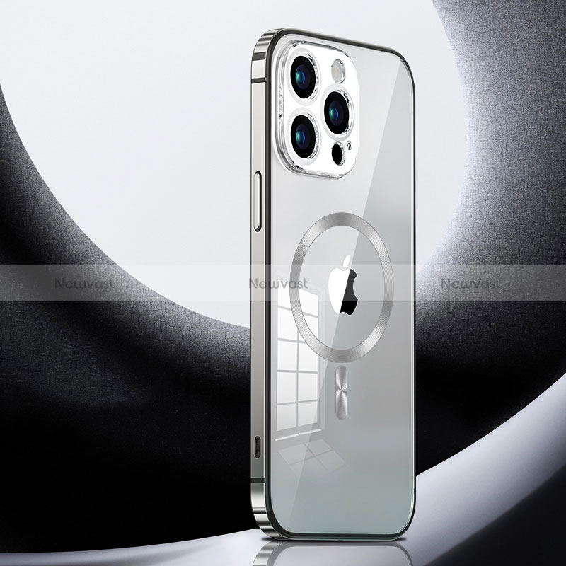 Luxury Metal Frame and Plastic Back Cover Case with Mag-Safe Magnetic LK3 for Apple iPhone 13 Pro
