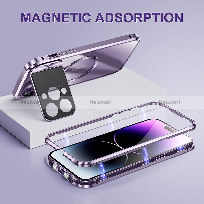 Luxury Metal Frame and Plastic Back Cover Case with Mag-Safe Magnetic LK4 for Apple iPhone 14 Plus