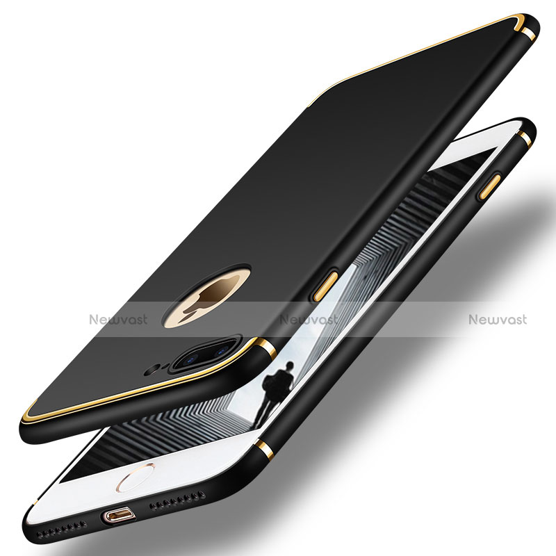 Luxury Metal Frame and Plastic Back Cover F02 for Apple iPhone 8 Plus Black