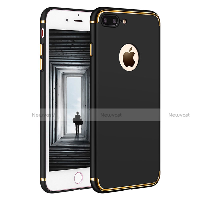 Luxury Metal Frame and Plastic Back Cover F02 for Apple iPhone 8 Plus Black