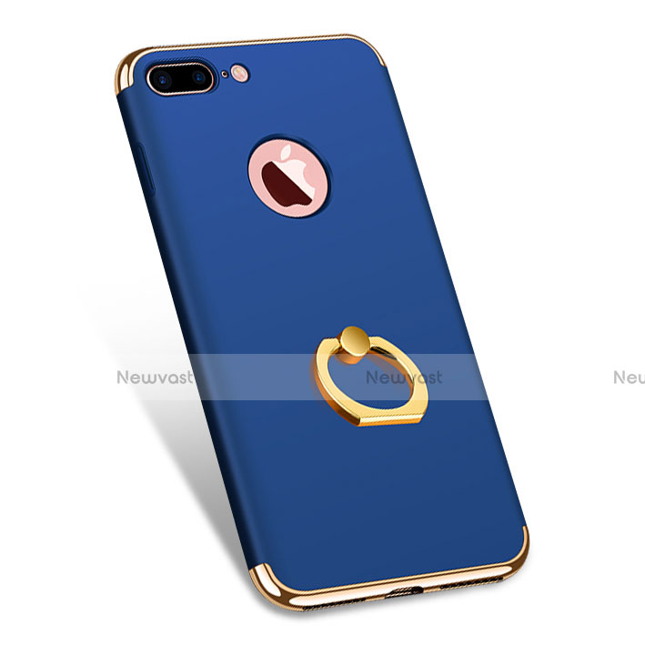 Luxury Metal Frame and Plastic Back Cover F04 for Apple iPhone 8 Plus Blue