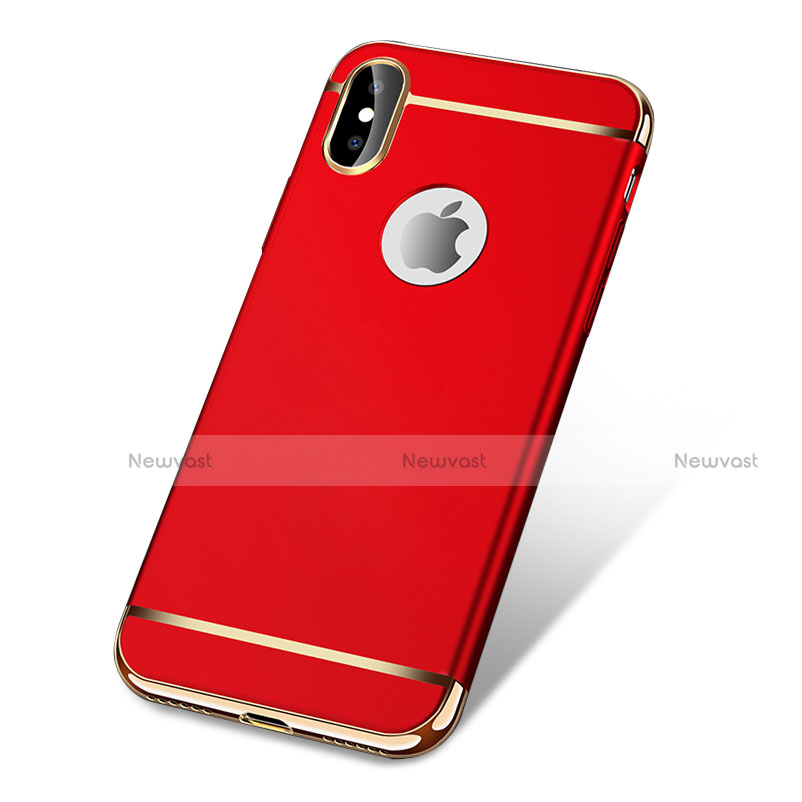 Luxury Metal Frame and Plastic Back Cover for Apple iPhone X Red