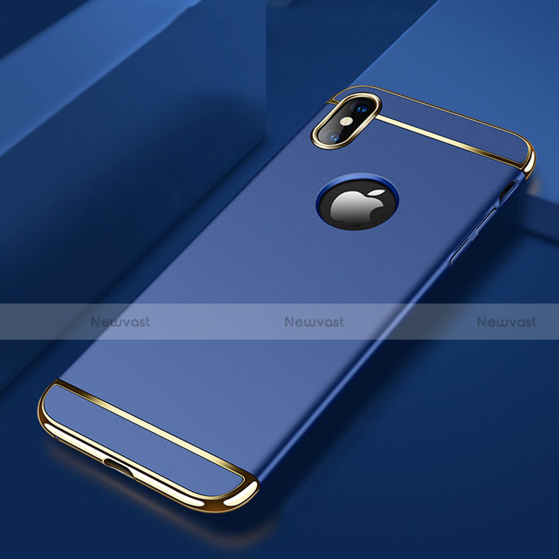 Luxury Metal Frame and Plastic Back Cover for Apple iPhone Xs Max Blue