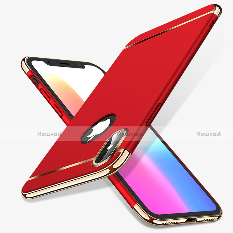 Luxury Metal Frame and Plastic Back Cover for Apple iPhone Xs Red