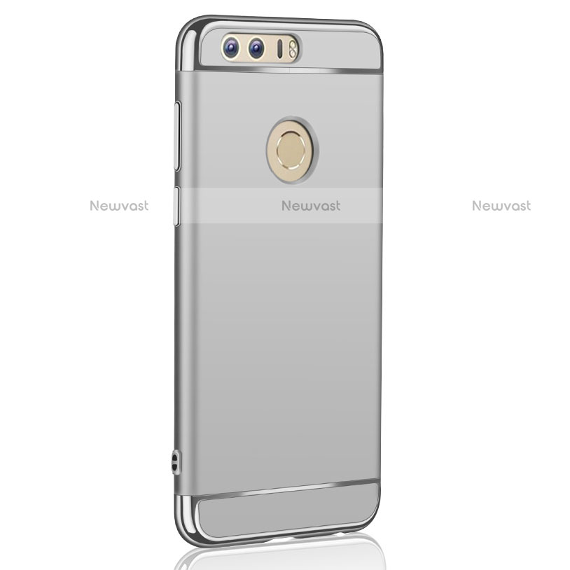 Luxury Metal Frame and Plastic Back Cover for Huawei Honor 8 Silver