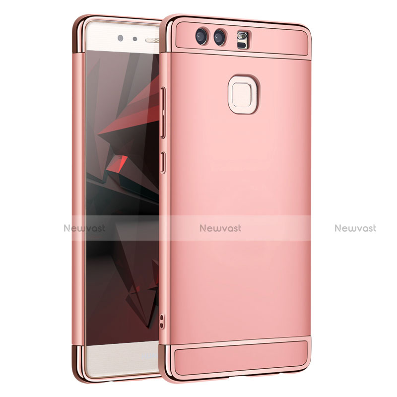 Luxury Metal Frame and Plastic Back Cover for Huawei P9 Rose Gold