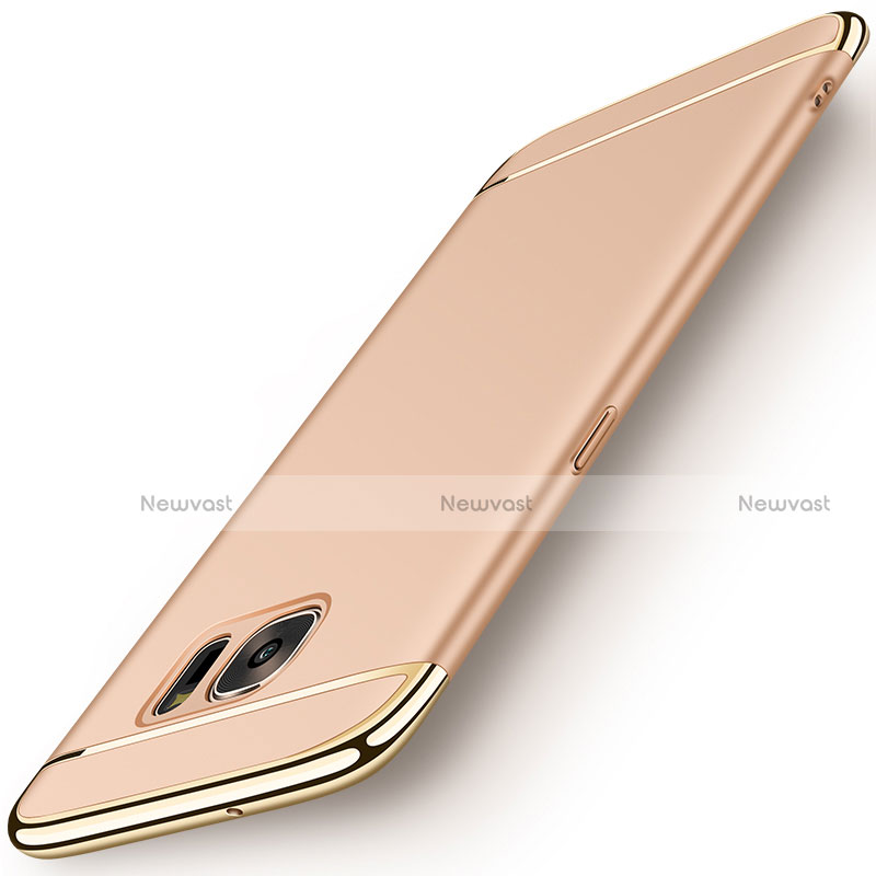 Luxury Metal Frame and Plastic Back Cover for Samsung Galaxy S7 Edge G935F Gold