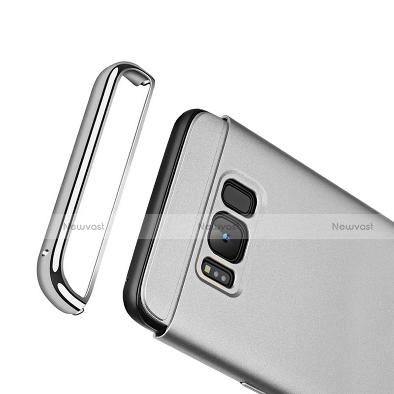 Luxury Metal Frame and Plastic Back Cover for Samsung Galaxy S8 Silver