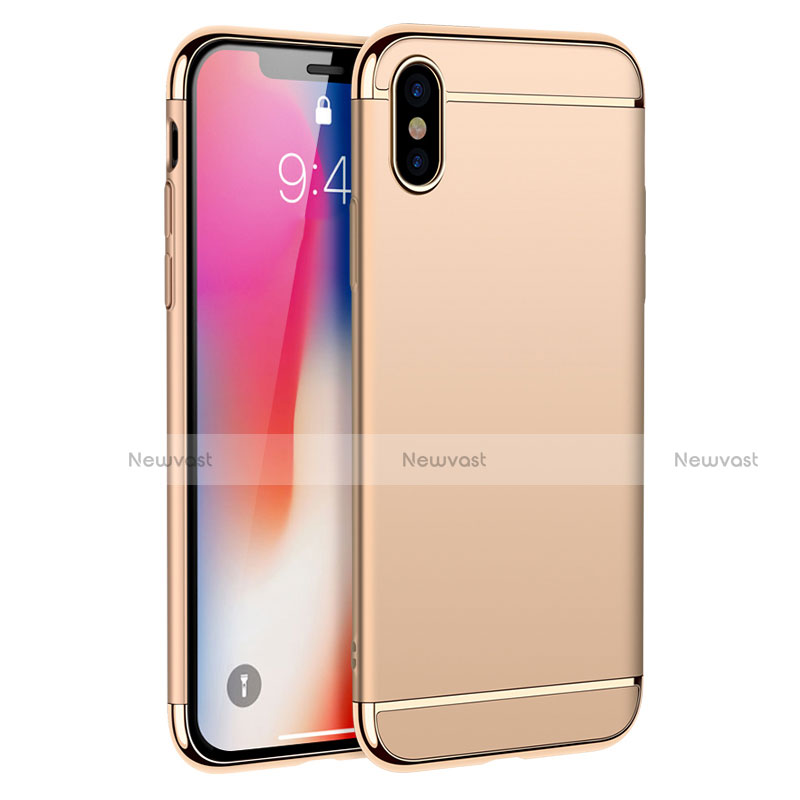 Luxury Metal Frame and Plastic Back Cover M01 for Apple iPhone X Gold