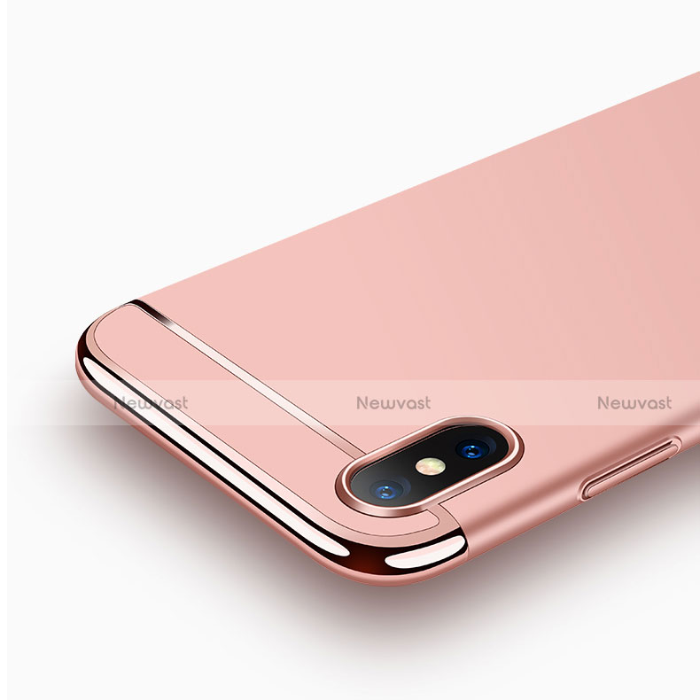 Luxury Metal Frame and Plastic Back Cover M01 for Apple iPhone Xs Rose Gold